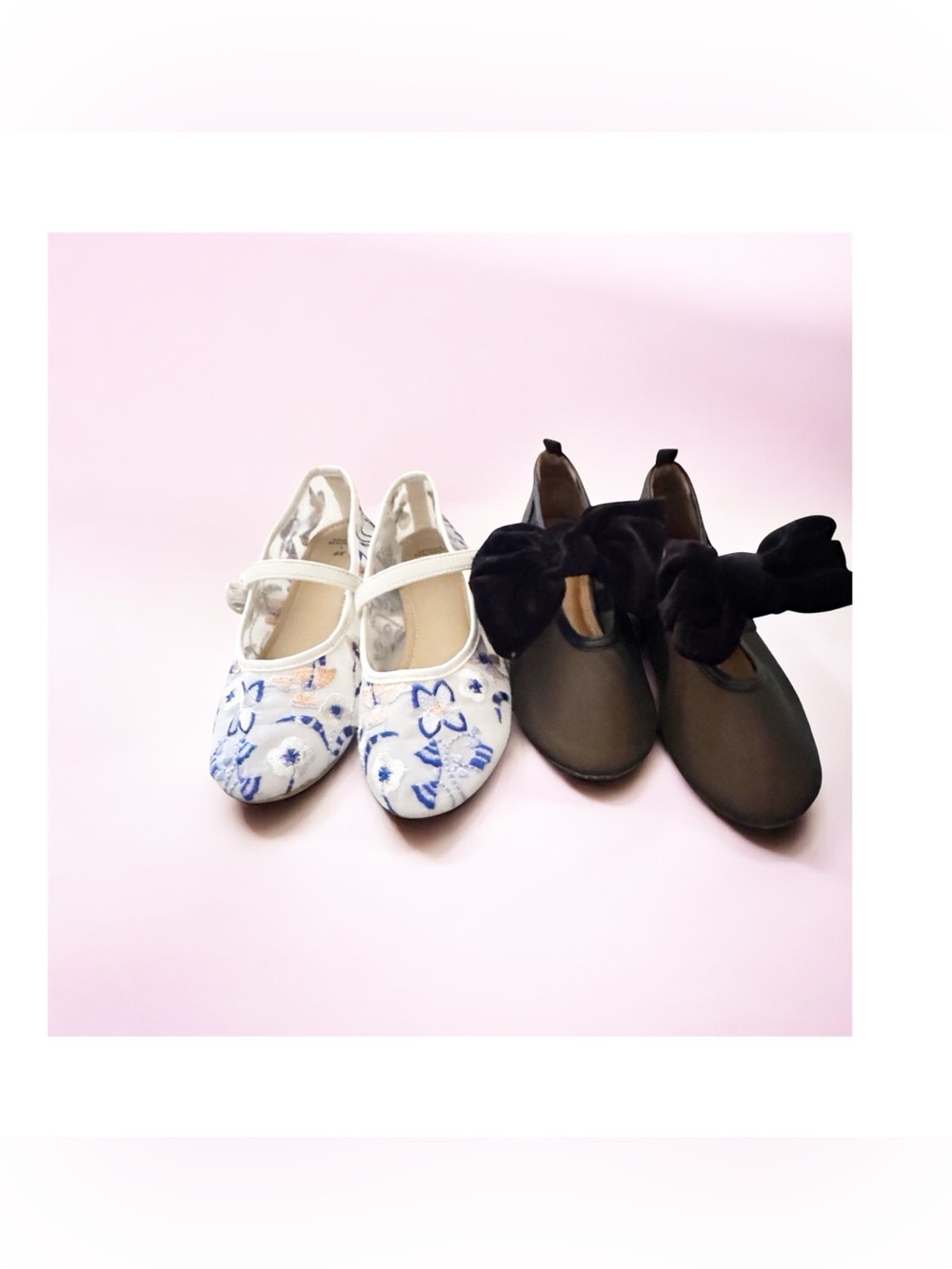 Girls H&M Black Bow Mary Jane Flats - and Blue Butterfly - black 13.5 Blue: 1